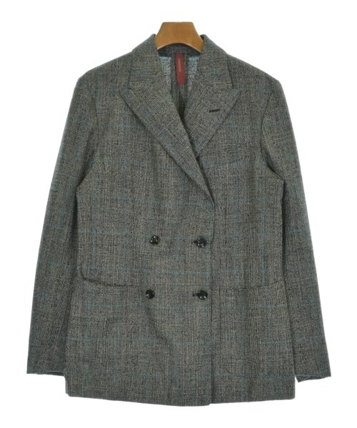 ERNESTO エルネストジャケット レディース 40(M位) グレーx青(チェック)【中古】【古着】｜RAGTAG（ブランド古着のラグタグ）