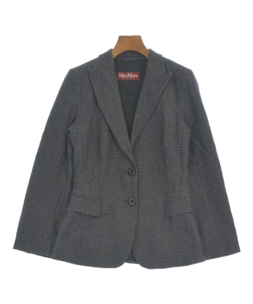 Max Mara STUDIO マックスマーラ　ストゥーディオ カジュアルジャケット レディース 36(XS位) 紺xグレー(総柄) 【中古】【古着】