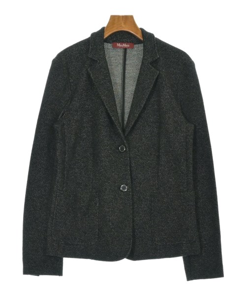 Max Mara STUDIO マックスマーラ ストゥーディオジャケット レディース L 黒x白(総柄)【中古】【古着】