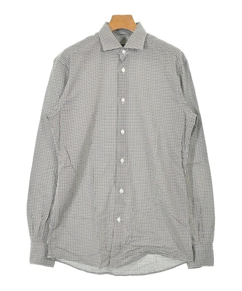 Ermenegildo Zegna ゼニア カジュアルシャツ メンズ S 茶x白xこげ茶(チェック) 【中古】【古着】