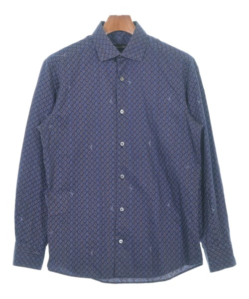 Ermenegildo Zegna ゼニア ドレスシャツ メンズ M 紺x白xエンジ等(総柄) 【中古】【古着】