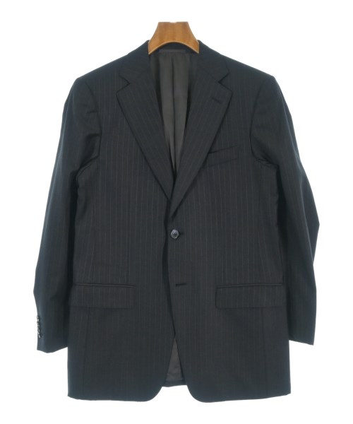 Ermenegildo Zegna ゼニアテーラードジャケット メンズ 44(S位) 黒x紫(縞模様)【中古】【古着】