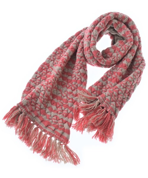 MISSONI ミッソーニ マフラー レディース - ベージュxピンク(総柄) 【中古】【古着】