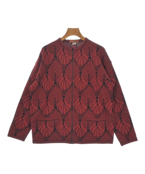 MISSONI ミッソーニ カーディガン レディース M 赤x黒(総柄) 【中古】【古着】