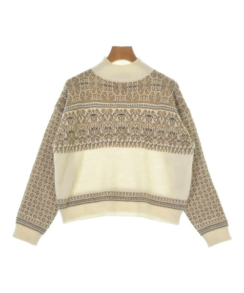 MAX MARA WEEK END LINE マックスマーラ ウィークエンドラインニット・セーター レディース S 象牙色x茶x黒(ノース)【中古】【古着】 セーター-ニット・セーター