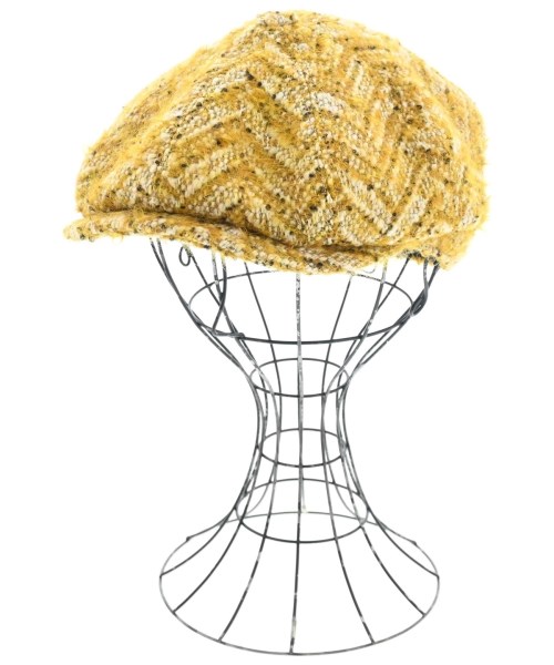 Borsalino ボルサリーノ ハンチング・ベレー帽 メンズ 58 黄x白(ツイード) 【中古】【古着】