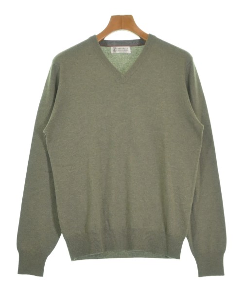 BRUNELLO CUCINELLI ブルネロ クチネリニット・セーター メンズ 48(L位) カーキ【中古】【古着】