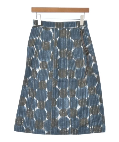 'S Max Mara エス　マックス　マーラ ロング・マキシ丈スカート レディース 36(XS位) 紺x深緑x白(総柄) 【中古】【古着】