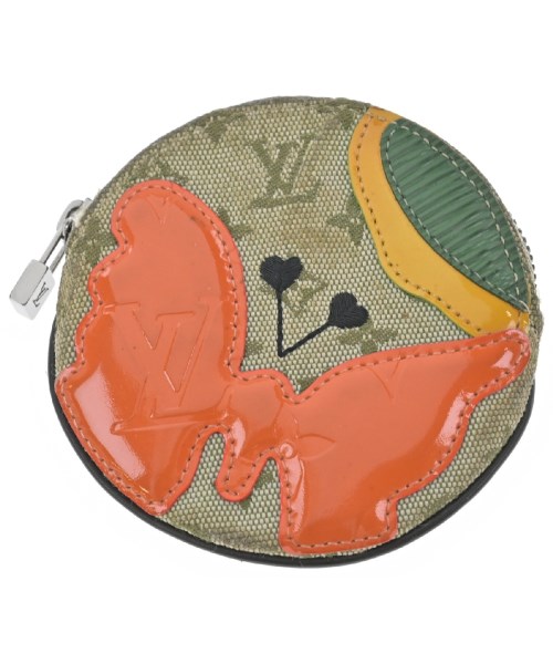 LOUIS VUITTON ルイヴィトン札入れ・コインケース レディース - ベージュxオレンジ色x緑等【中古】【古着】 財布・ケース-レディース財布-バッグ・小物・ブランド雑貨