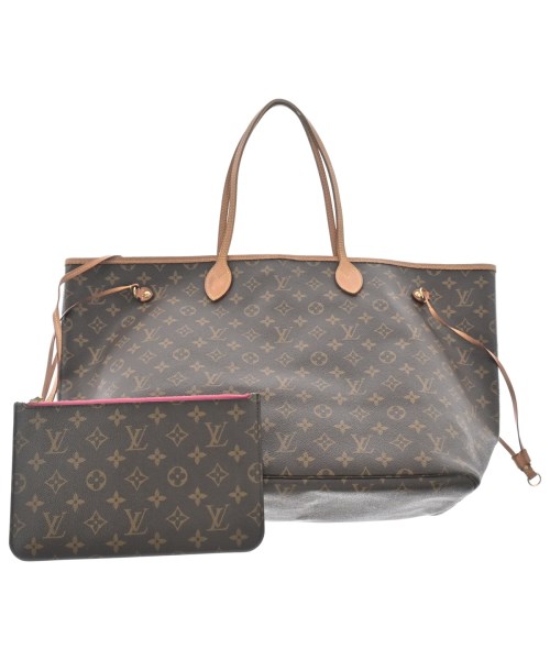 LOUIS VUITTON ルイヴィトントートバッグ レディース GM 茶xベージュ(総柄)【中古】【古着】