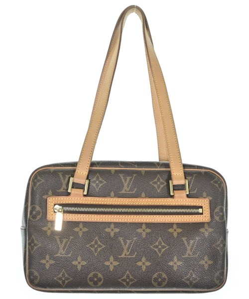LOUIS VUITTON ルイヴィトンハンドバッグ レディース MM 茶xベージュ(総柄)【中古】【古着】