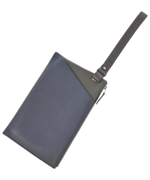 HERMES エルメスクラッチバッグ レディース - 紺xカーキx茶【中古】【古着】