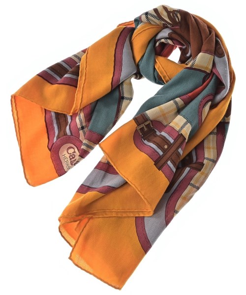 HERMES エルメス袈裟 レディース - オレンジ色x赤x青系等(総柄)【中古】【古着】