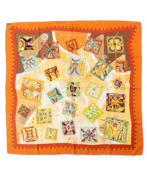 HERMES エルメス バンダナ・スカーフ レディース 90 黄xオレンジx白等(総柄) 【中古】【古着】 24,600円