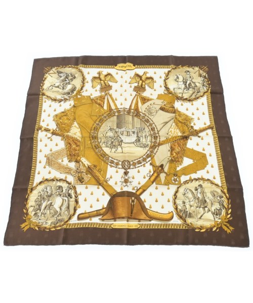 HERMES エルメス バンダナ・スカーフ レディース - 茶xグレーxベージュ等 【中古】【古着】