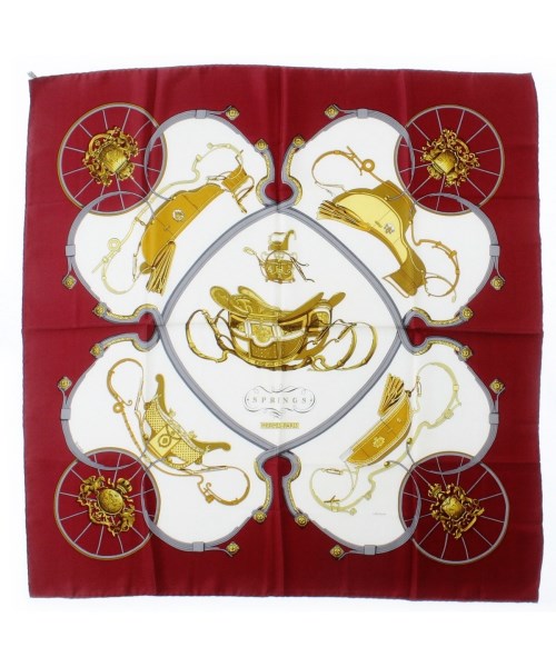 HERMES エルメス バンダナ・スカーフ レディース - 白x赤x黄等(総柄) 【中古】【古着】
