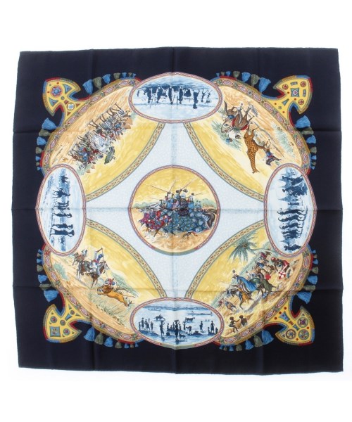 HERMES エルメスバンダナ・スカーフ レディース 90 紺【中古】【古着】
