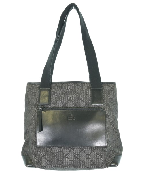GUCCI グッチ トートバッグ レディース - グレー系x黒(総柄) 【中古】【古着】