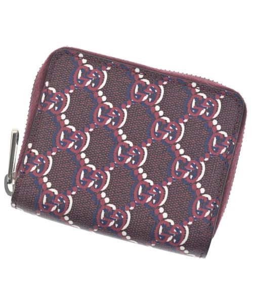 GUCCI グッチ紙入れ・コインケース レディース - 赤x白x紺(総柄)【中古】【古着】