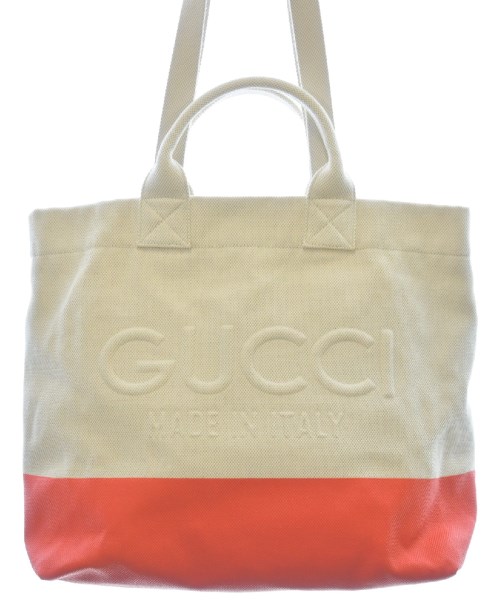 GUCCI グッチ トートバッグ レディース - 白xオレンジ 【中古】【古着】