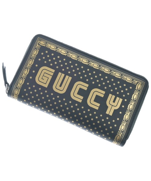 GUCCI グッチ紙入れ・コインケース レディース - 黒xゴールド(総柄)【中古】【古着】