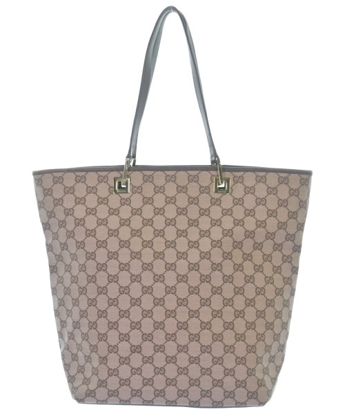 GUCCI グッチ トートバッグ レディース - ベージュx茶(総柄) 【中古】【古着】