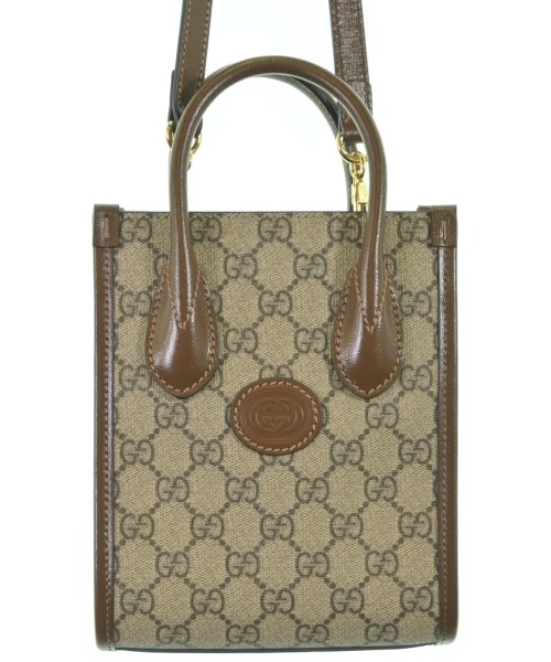 GUCCI グッチショルダーバッグ レディース - ベージュxこげ茶(総柄)【中古】【古着】