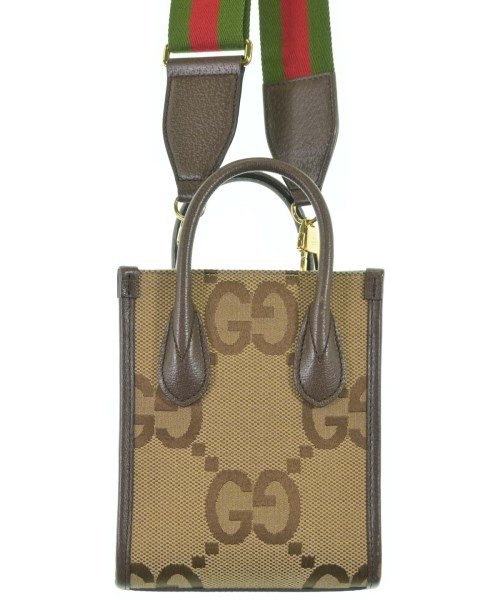 GUCCI グッチ トートバッグ レディース - ベージュxこげ茶 【中古】【古着】
