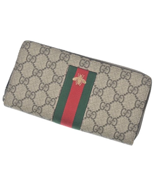 GUCCI グッチ 財布・コインケース レディース - ベージュx茶(総柄) 【中古】【古着】