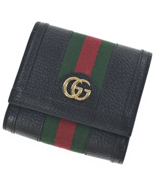 GUCCI グッチ紙入れ・コインケース レディース - 黒x緑x赤【中古】【古着】