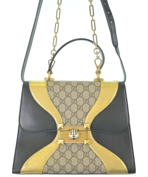 GUCCI グッチハンドバッグ レディース - ベージュx黒xゴールド【中古】【古着】|RAGTAG(ブランド古着のラグタグ)