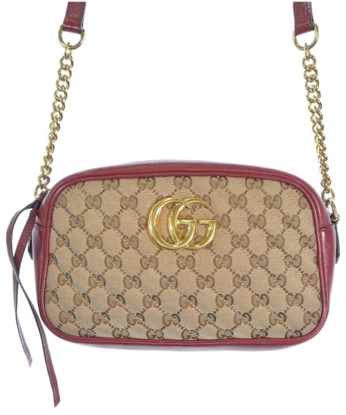 GUCCI グッチ ショルダーバッグ レディース - ベージュ系x赤等 【中古】【古着】