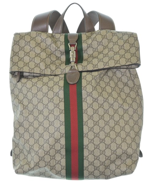 GUCCI グッチバックパック・リュック レディース - ベージュx茶(総柄)【中古】【古着】