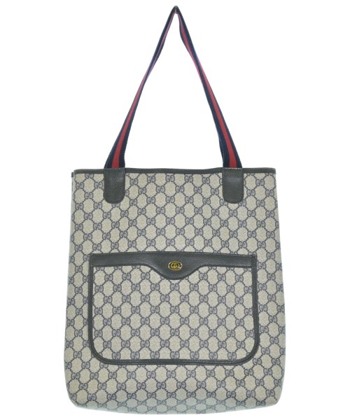 GUCCI グッチ トートバッグ レディース - グレーx紺(総柄) 【中古】【古着】