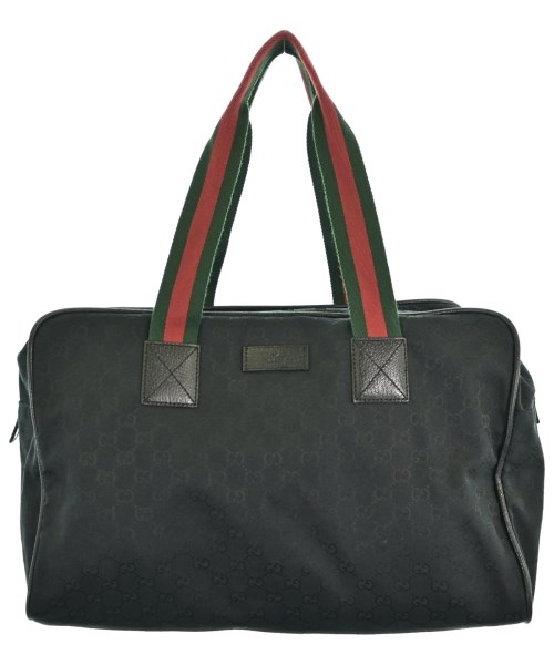 GUCCI グッチボストンバッグ レディース - 黒x緑x赤(総柄)【中古】【古着】