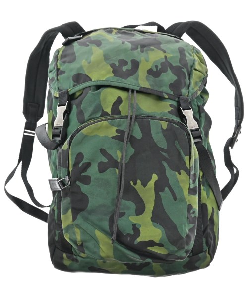 PRADA プラダ バックパック・リュック レディース - 緑x黒(迷彩) 【中古】【古着】
