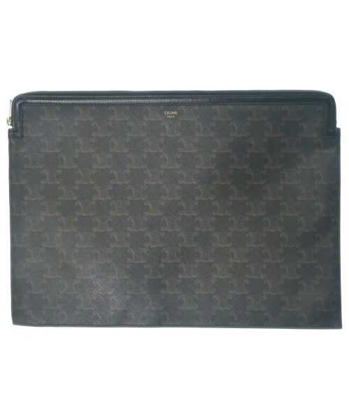 CELINE セリーヌクラッチバッグ レディース - 黒x茶(総柄)【中古】【古着】