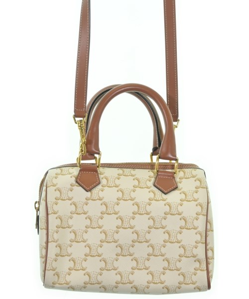 CELINE セリーヌボストンバッグ レディース - 白xベージュ(総柄)【中古】【古着】