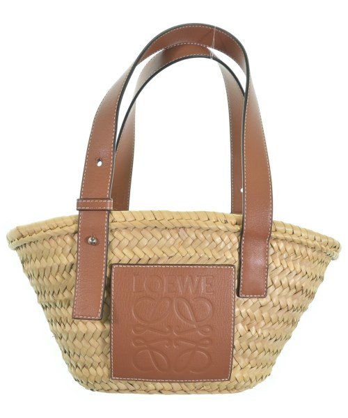 LOEWE ロエベかご御徒面子 レディース - ベージュx茶【中古】【古着】