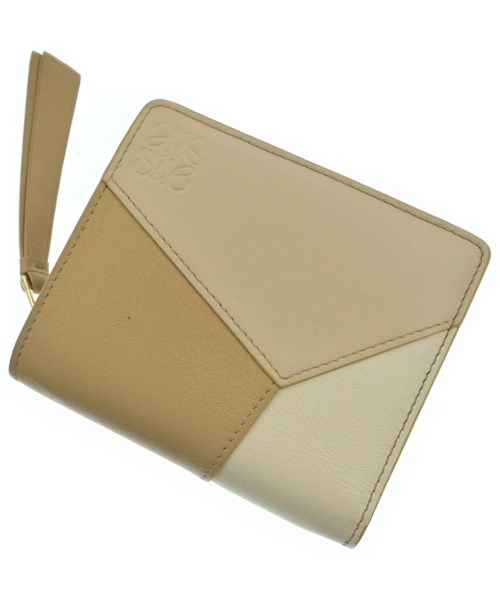 LOEWE ロエベ紙入れ・コインケース レディース - カーキxベージュx象牙色【中古】【古着】