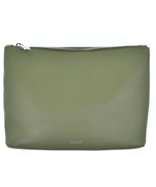 LOEWE ロエベクラッチバッグ レディース - カーキ【中古】【古着】