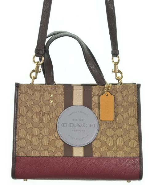 COACH コーチ ショルダーバッグ レディース - ベージュx茶x赤等(総柄) 【中古】【古着】