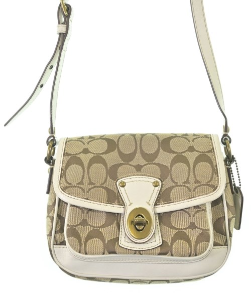 COACH コーチショルダーバッグ レディース - 茶系x白(総柄)【中古】【古着】