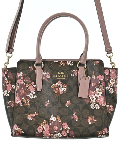 COACH コーチハンドバッグ レディース - 茶xピンクxエンジ等(総柄)【中古】【古着】|RAGTAG(ブランド古着のラグタグ)