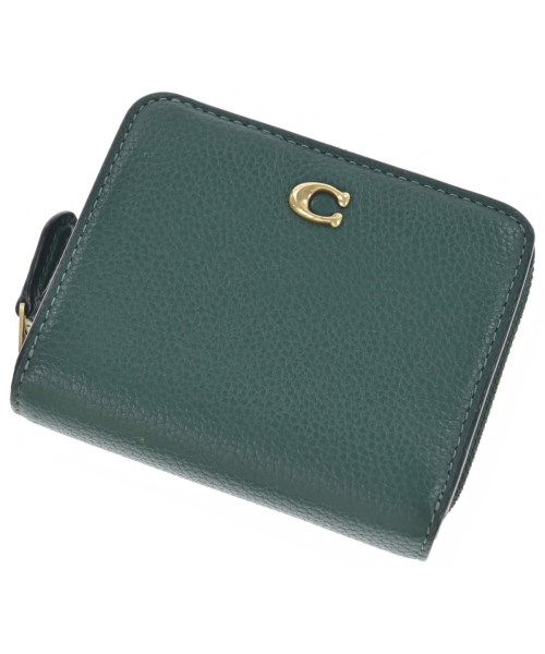 COACH コーチ 財布・コインケース レディース - 緑 【中古】【古着】