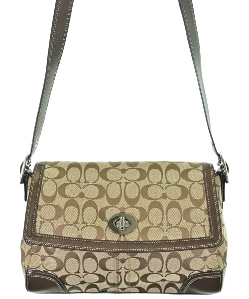 COACH コーチショルダーバッグ レディース - ベージュx茶(総柄)【中古】【古着】