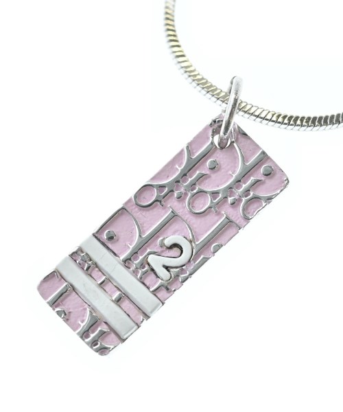 Christian Dior クリスチャンディオール ネックレス レディース - ピンクxシルバー 【中古】【古着】