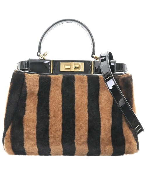 FENDI フェンディ ハンドバッグ レディース REGULAR 黒x茶 【中古】【古着】