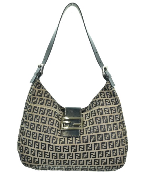 FENDI フェンディハンドバッグ レディース - ベージュ系x紺(総柄)【中古】【古着】