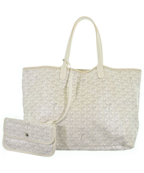 GOYARD ゴヤールトートバッグ レディース - 白x薄墨色xベージュ(総柄)【中古】【古着】